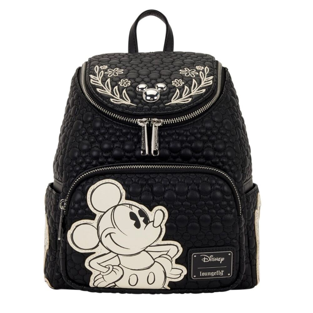 Loungefly Disney Mickey & Friends Artist Sketch  Black White mini Backpack NWT